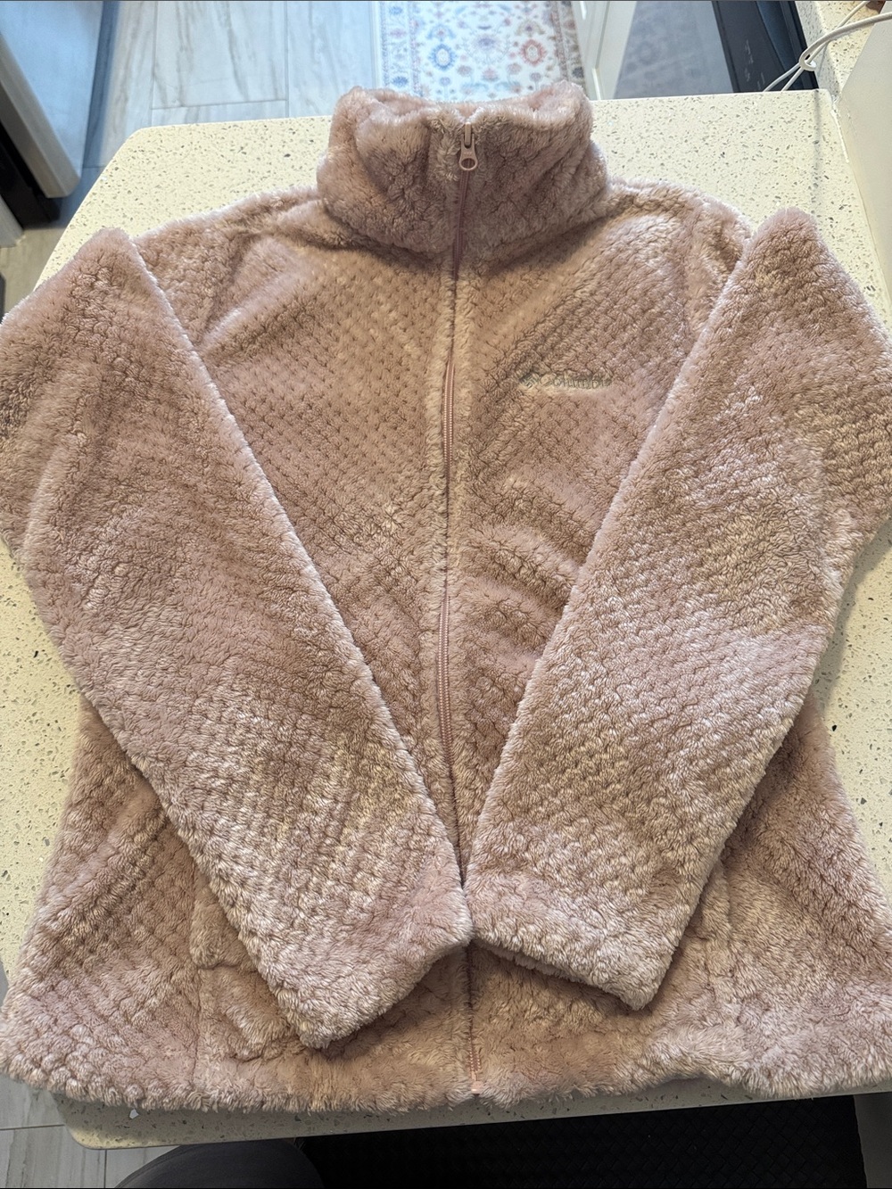 Columbia Women's Dusty Pink Plush Full-Zip Teddy Jacket